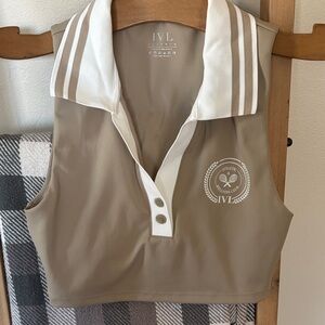 IVL Women’s Tan and White Tank Top